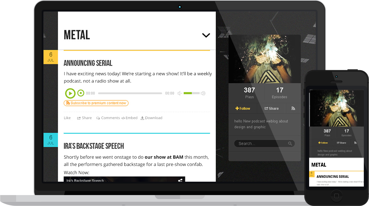 Podcast Site Theme Metal